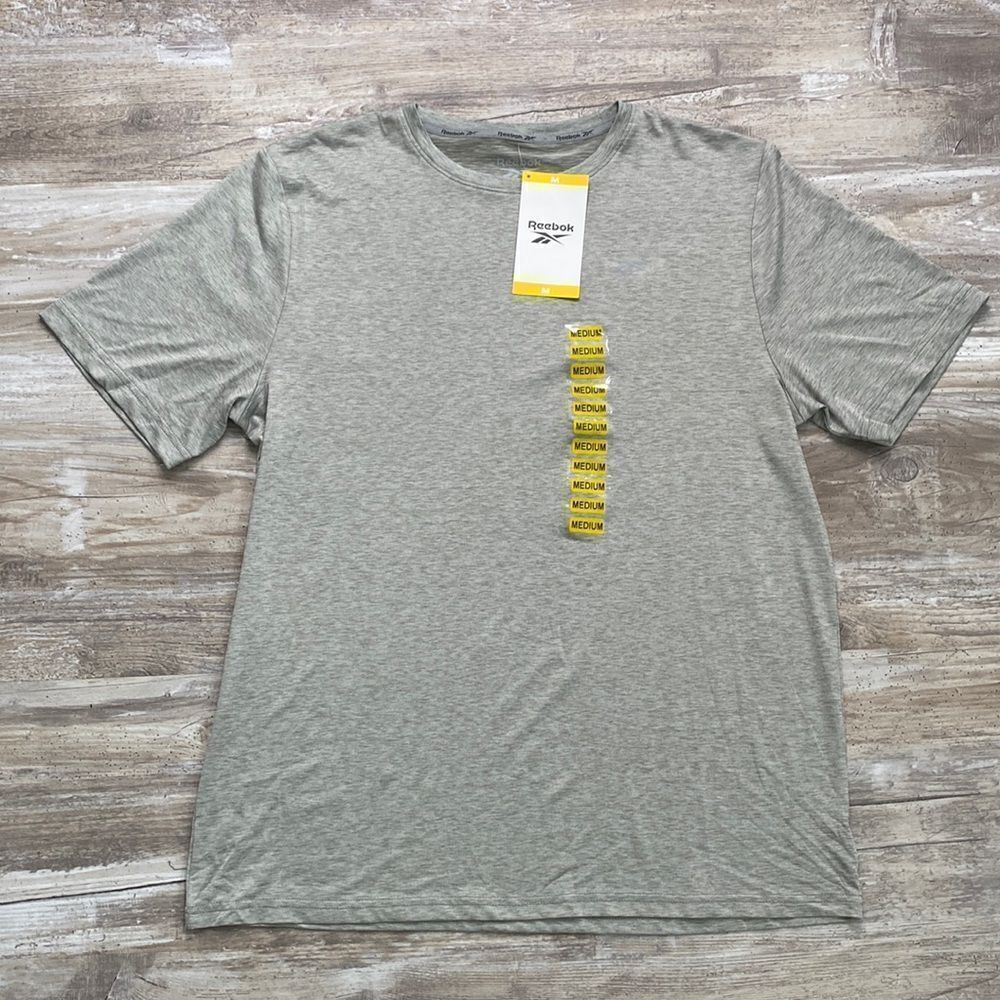 Reebok Griffin Sports Workout Athletic Shirt Moisture Wick Grey Mens Size Medium